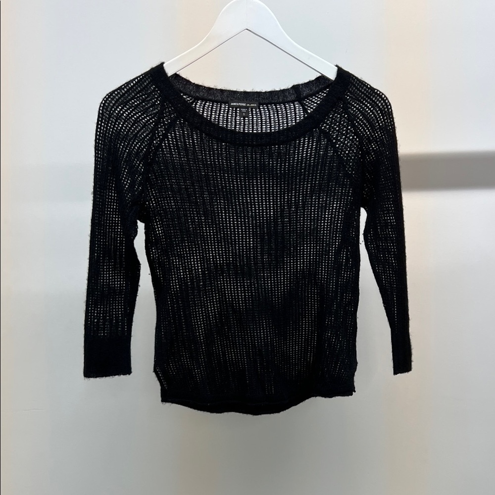 James Perse Black Crew Neck Sweater